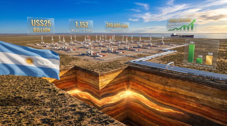 YPF Vaca Muerta $25 billion investment plan infographic