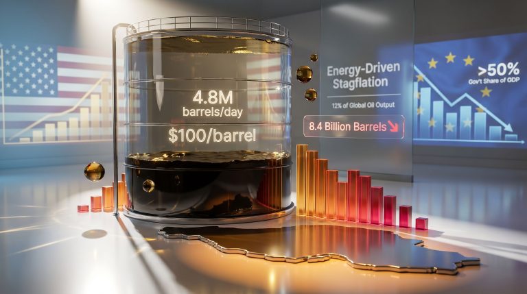 oil stockpile crash mode and energy-driven stagflation charts