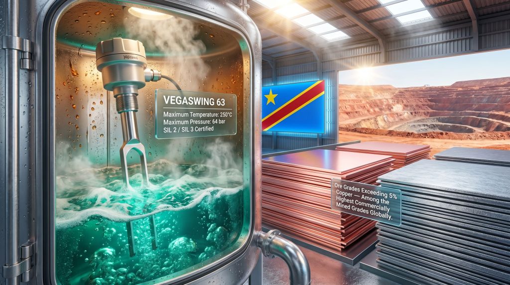 VEGA level switches in copper and cobalt processing facility