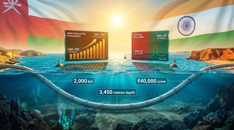 India Oman subsea gas pipeline infographic overview