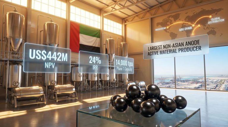 NextSource Abu Dhabi anode facility industrial rendering
