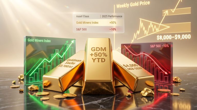 gold stocks outperformance versus S&P 500