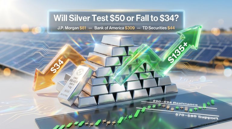 Silver price forecast 50 and 34 chart