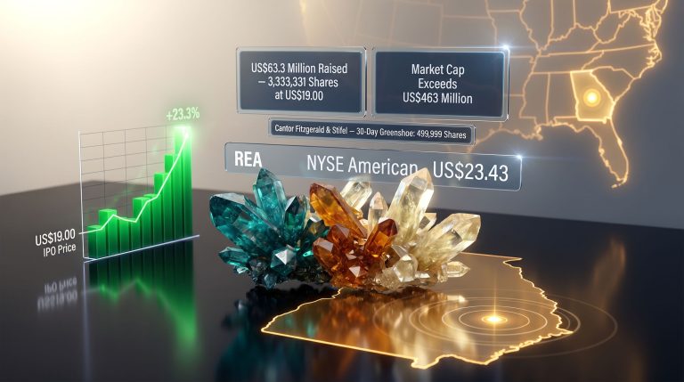 Rare Earths Americas IPO in NYSE American performance graphic