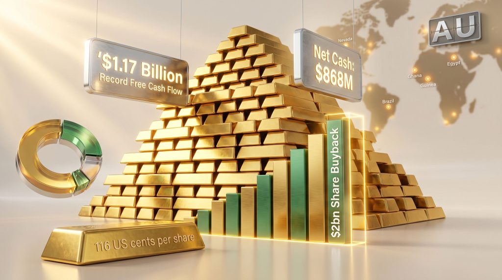 AngloGold $2bn share buyback gold bars chart