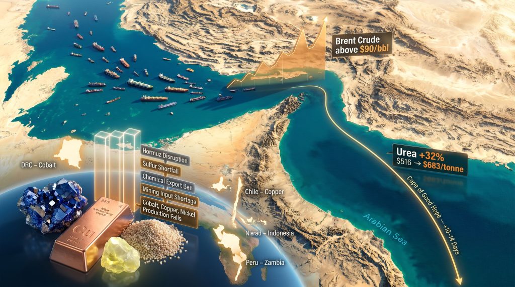 Strait of Hormuz supply chain disruption map