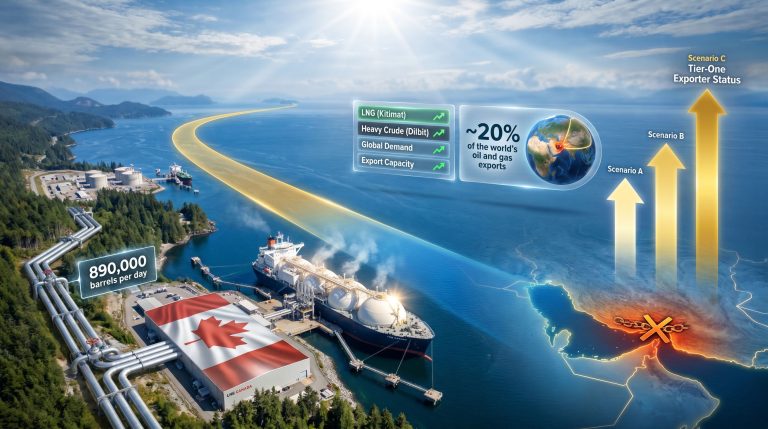 Strait of Hormuz disruption and Canada energy exports infographic