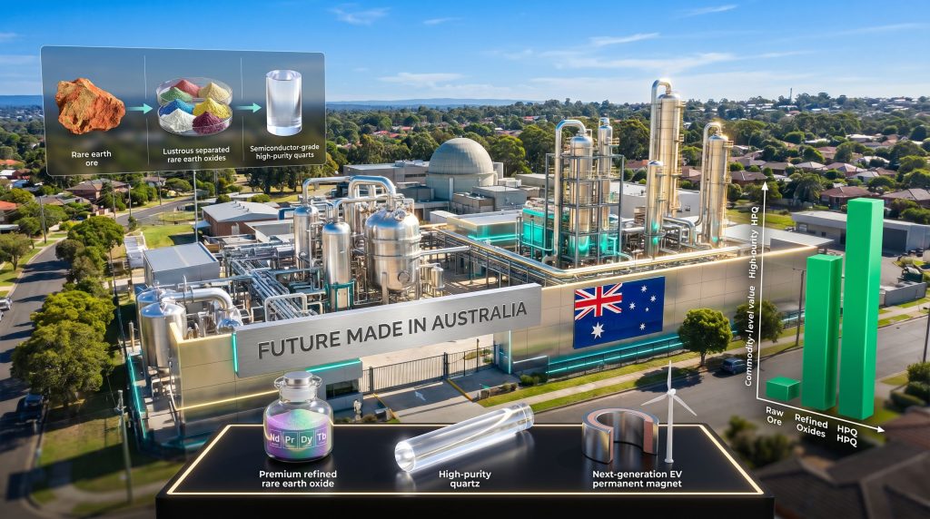 Australia critical minerals refining facility Lucas Heights concept rendering