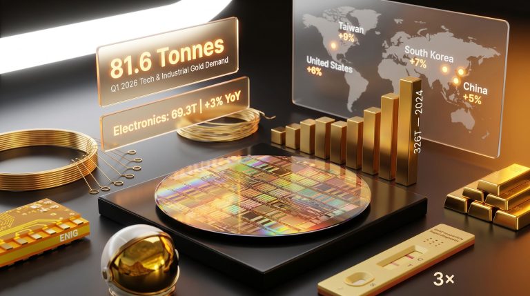 Gold demand in technology and electronics infographic