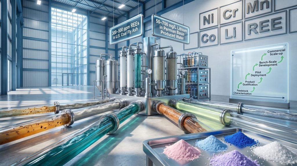 Exsolve critical minerals from industrial streams process plant