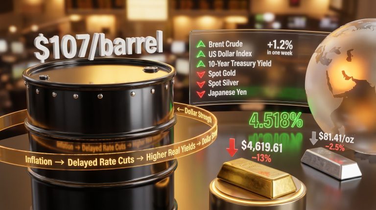 Brent oil above $100 pressures gold prices infographic