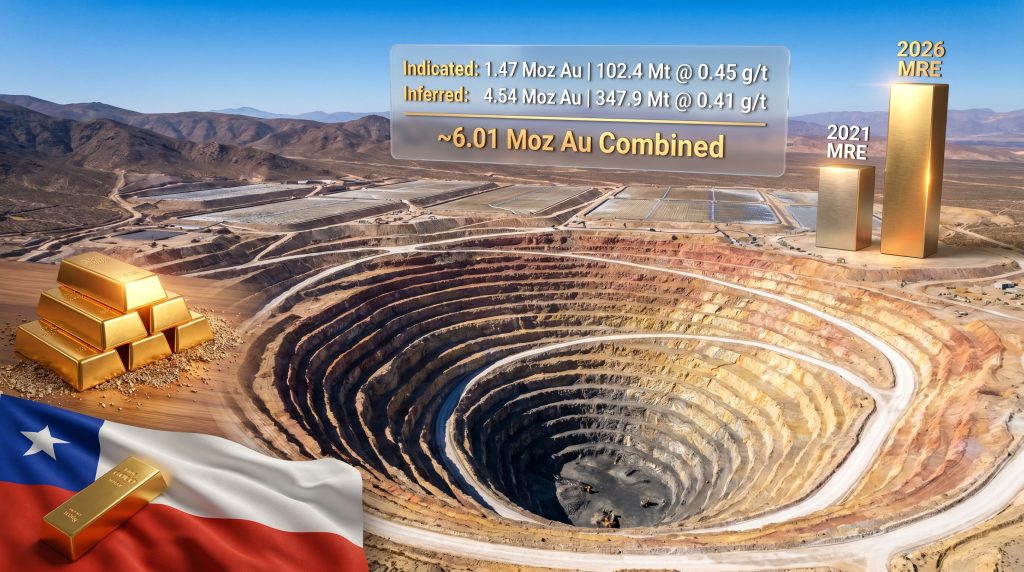 Galantas Andacollo Oro mineral resource estimate in Chile mine infographic