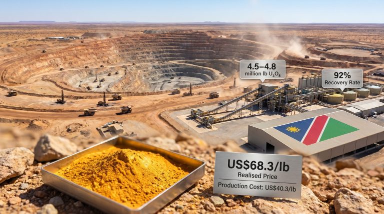 Langer Heinrich Mine uranium production infographic overview