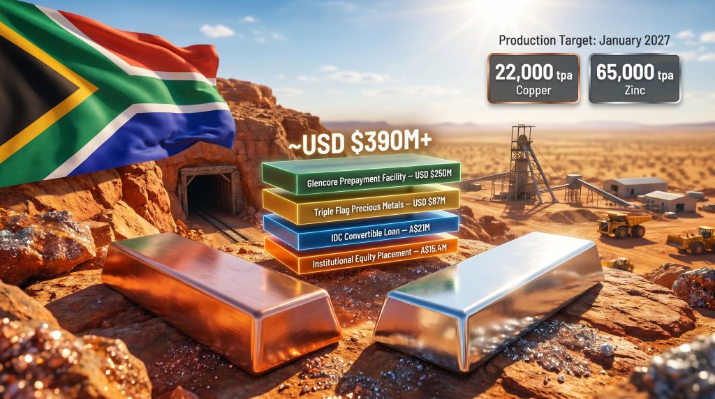 Orion Minerals South Africa funding infographic mining project