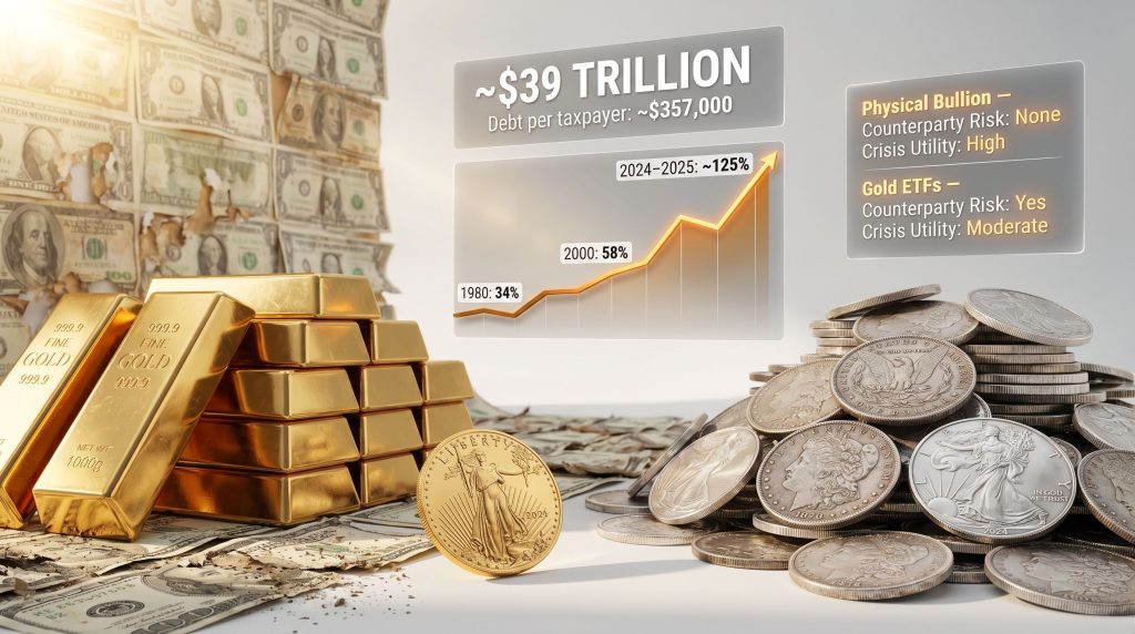 physical gold and silver wealth protection infographic