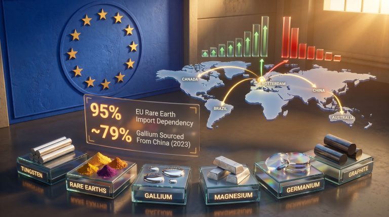 EU stockpiling of tungsten rare earths and gallium infographic