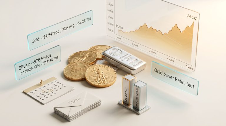 dollar-cost averaging into gold and silver chart