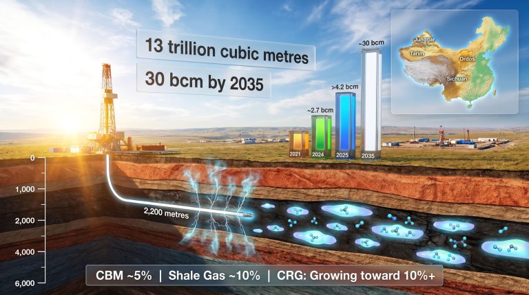 coal rock gas in China production infographic