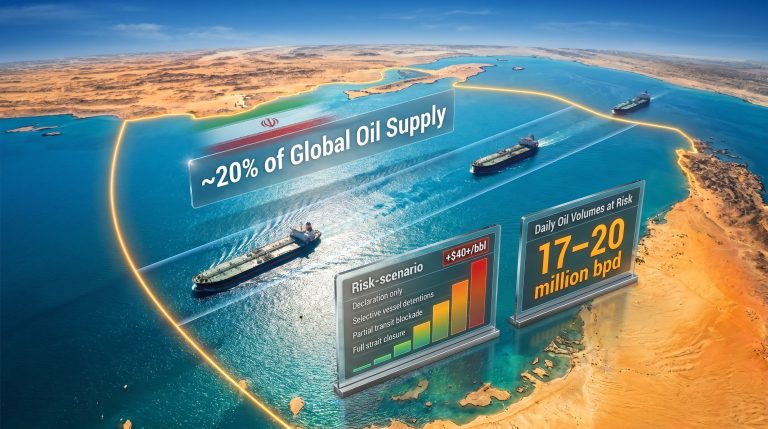 Iran controlled maritime zone in the Strait of Hormuz oil route