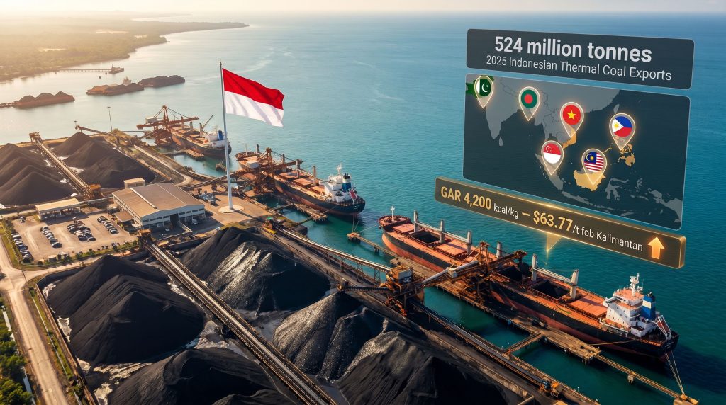 Indonesia coal export plan port shipments map