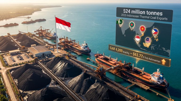Indonesia coal export plan port shipments map