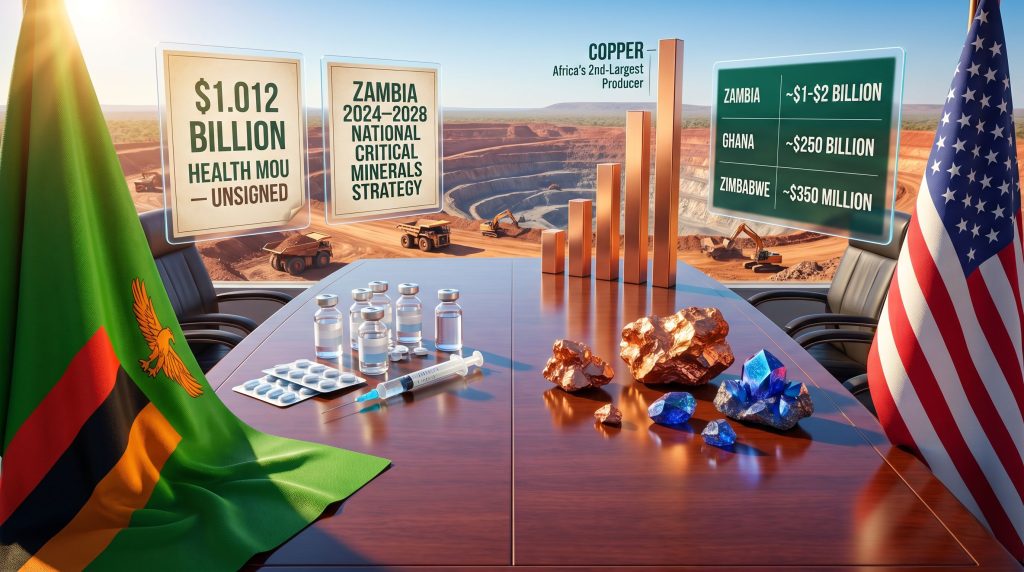 Zambia U.S. health funding and strategic minerals deal graphic