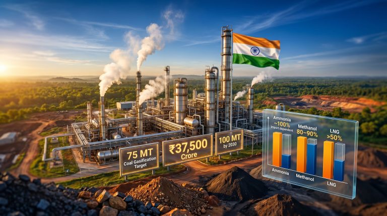 India coal gasification scheme industrial plant infographic