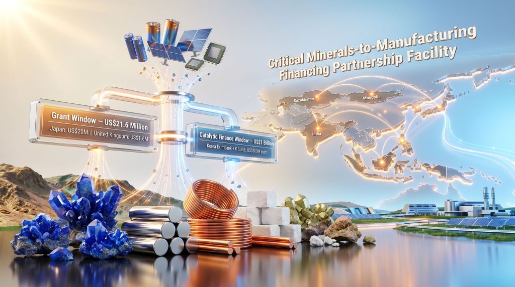 ADB critical mineral supply chain finance scheme map infographic