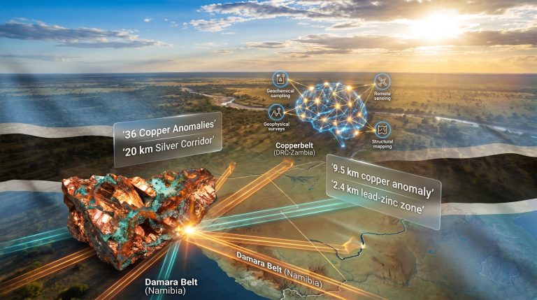 Botswana Minerals AI study uncovers 36 copper anomalies map graphic