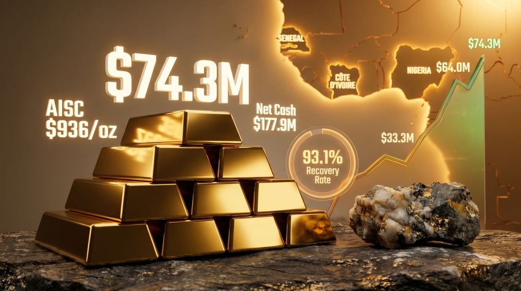 Thor Explorations first-quarter revenue infographic with gold bars
