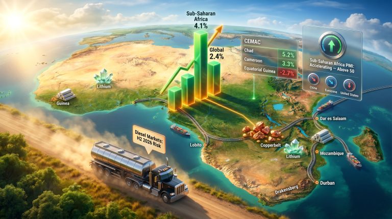 sub-Saharan Africa growth outlook amid global headwinds map infographic