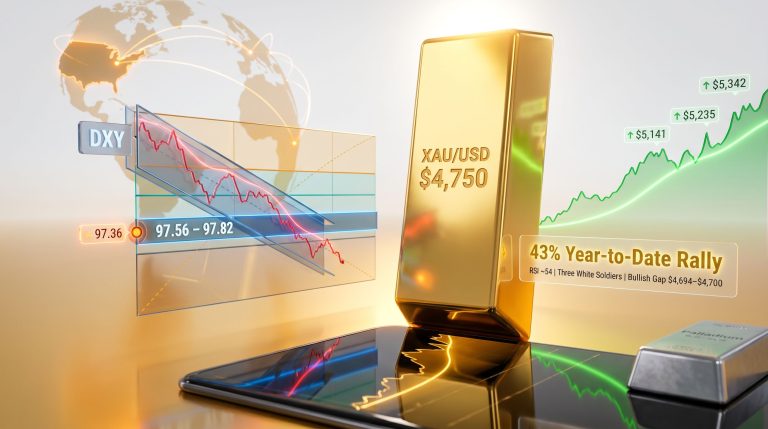 gold price technical analysis and US dollar index support levels chart