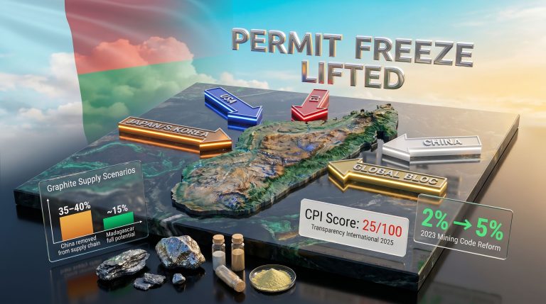 Madagascar mining permit freeze lifted infographic map