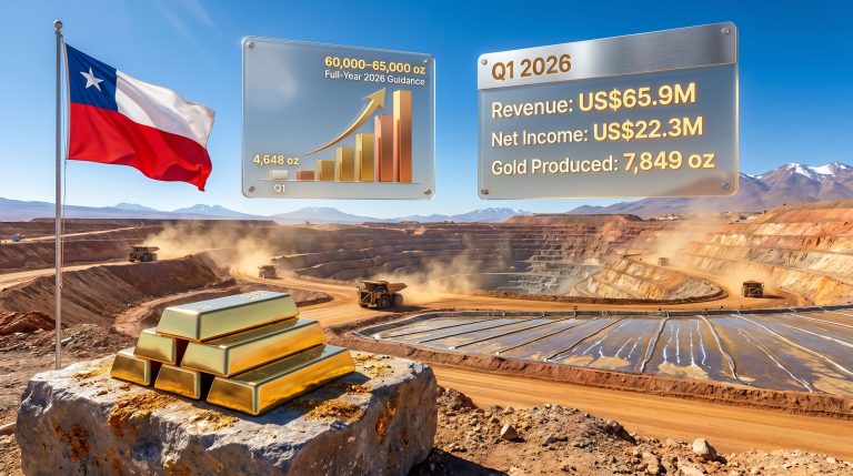 Rio2 Fenix Gold production start Chile mine scene