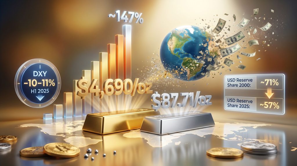 dollar dominance and gold and silver prices surge