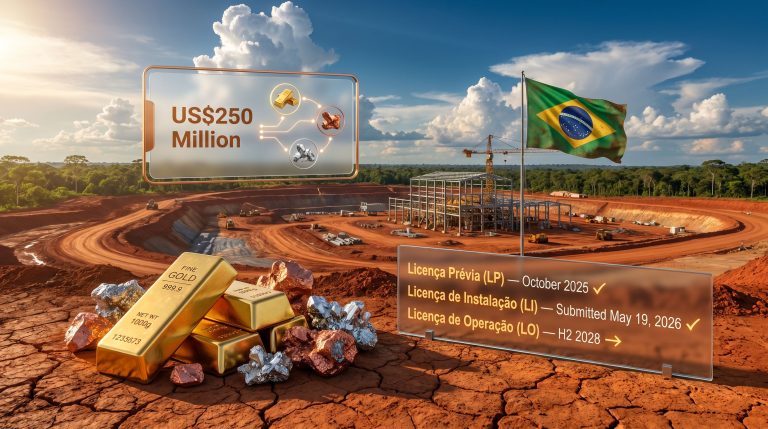 Meridian installation license for gold and copper project in Brazil