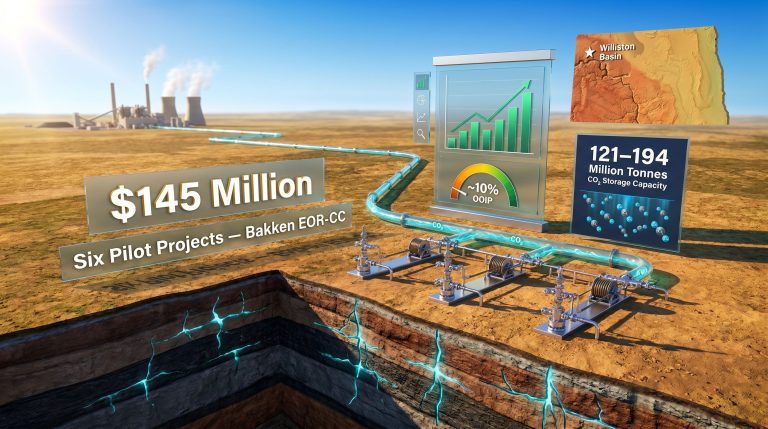DOE awards $36 million for Bakken CO2 EOR program in North Dakota infographic