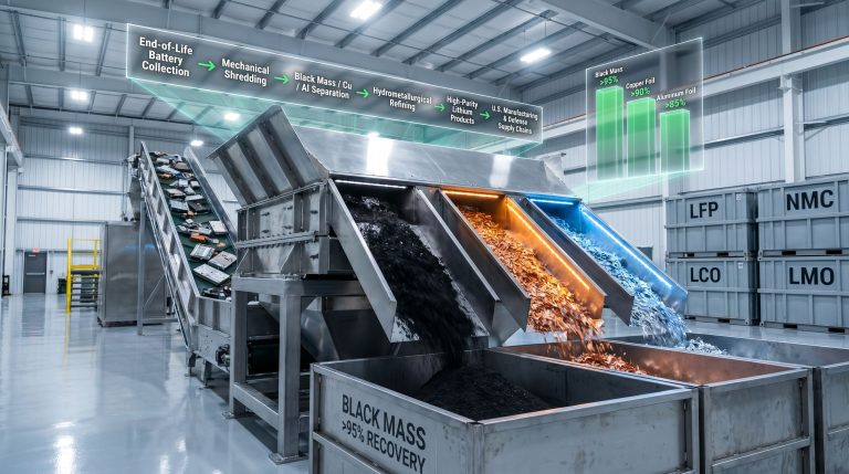 EMCO lithium battery recycling line process equipment