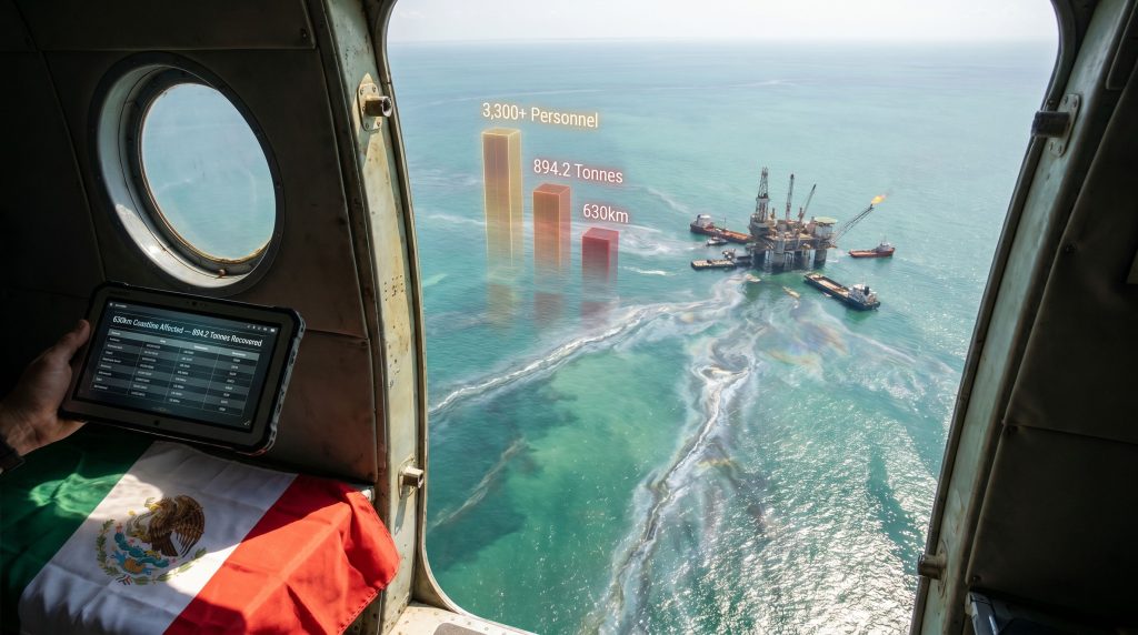 ASEA aerial inspection Gulf oil spill response scene