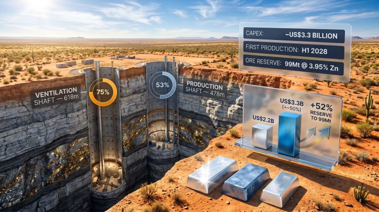 South32 Taylor project delayed to H1 2028 infographic mine shafts