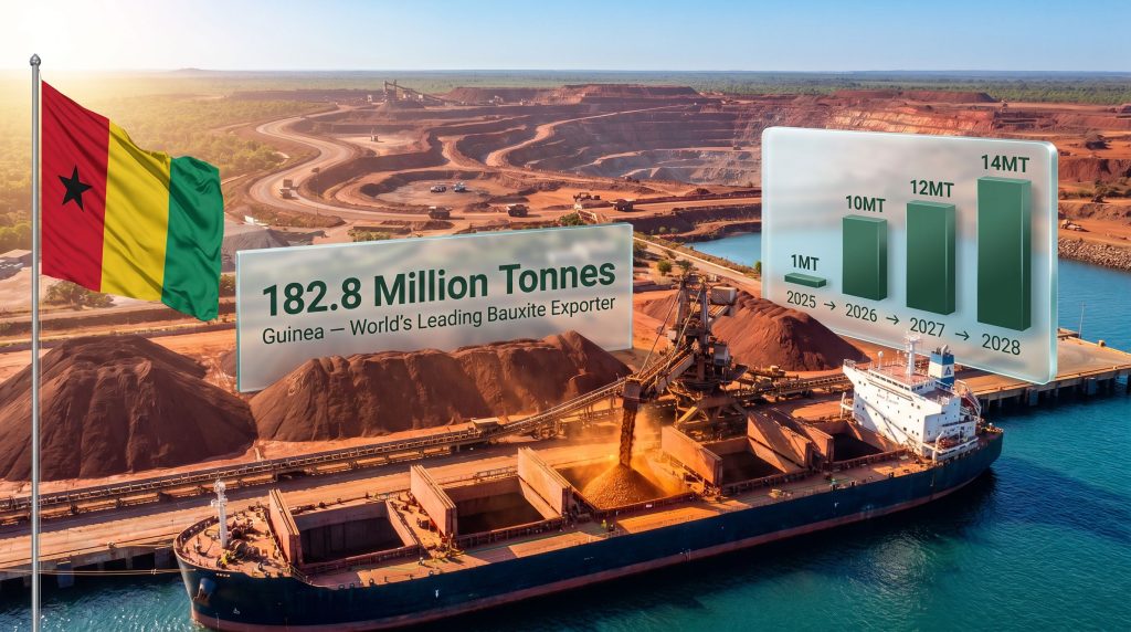 Nimba Mining Company Guinea bauxite exports growth chart