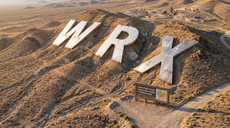 Western Ridge Resources Ltd-WRX-WRX letters on desert hillside mining site
