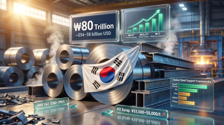 South Korea steel support package infographic scene