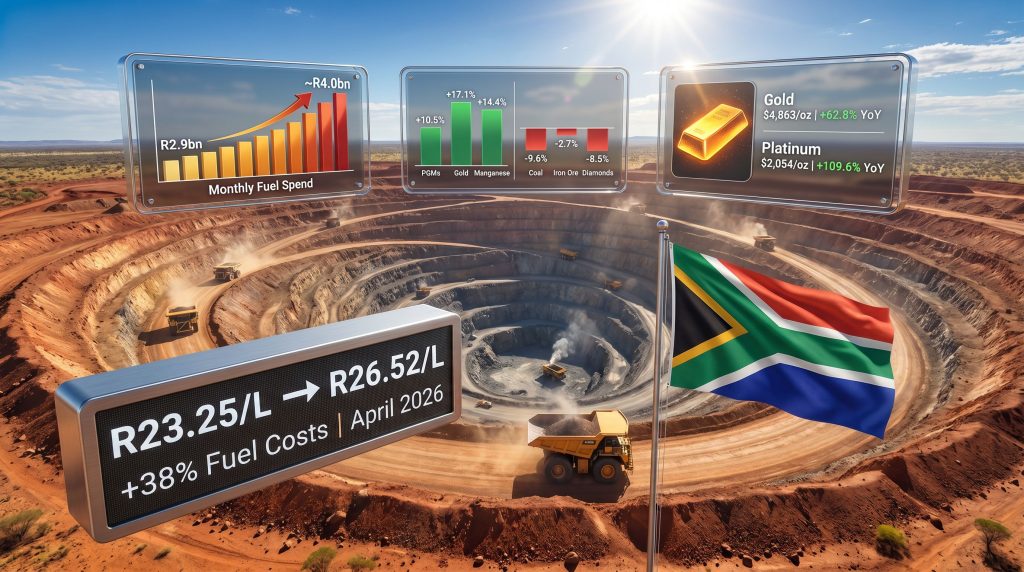 South Africa mining fuel prices surge infographic