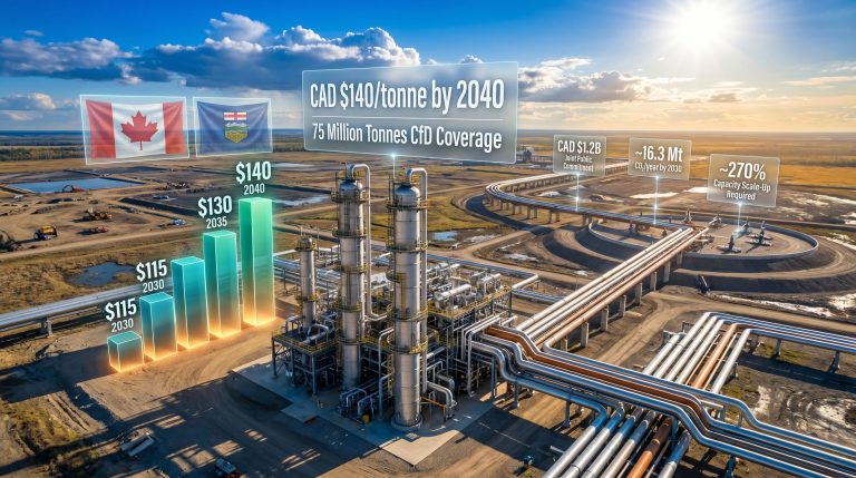 Canada Alberta carbon pricing deal carbon capture infographic
