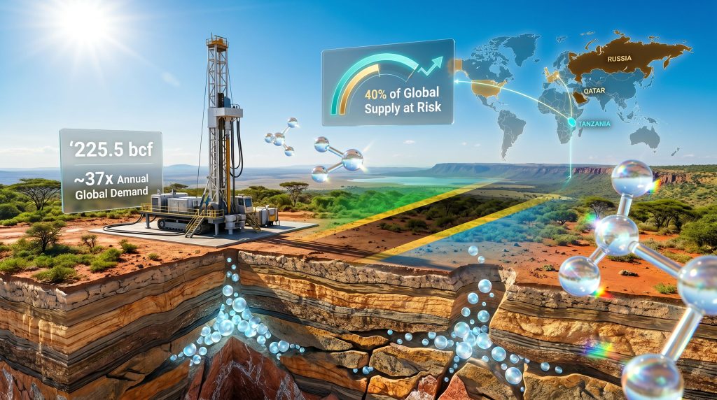 Noble Helium North Rukwa drilling Tanzania infographic