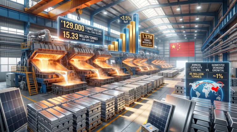 China aluminium output surge in smelter factory