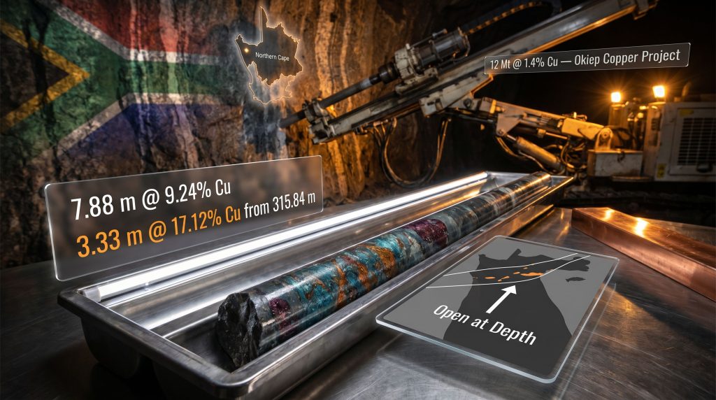 Northern Cape copper drilling at Okiep Flat Mine East core samples