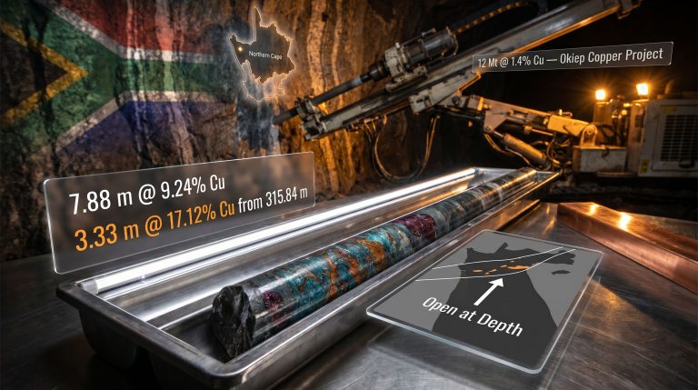 Northern Cape copper drilling at Okiep Flat Mine East core samples