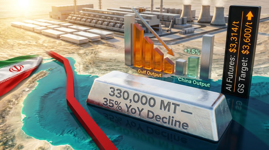 Gulf aluminum output due to Iran war decline